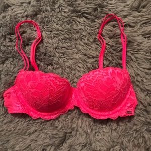 Hot Pink VS PINK Lace Bra